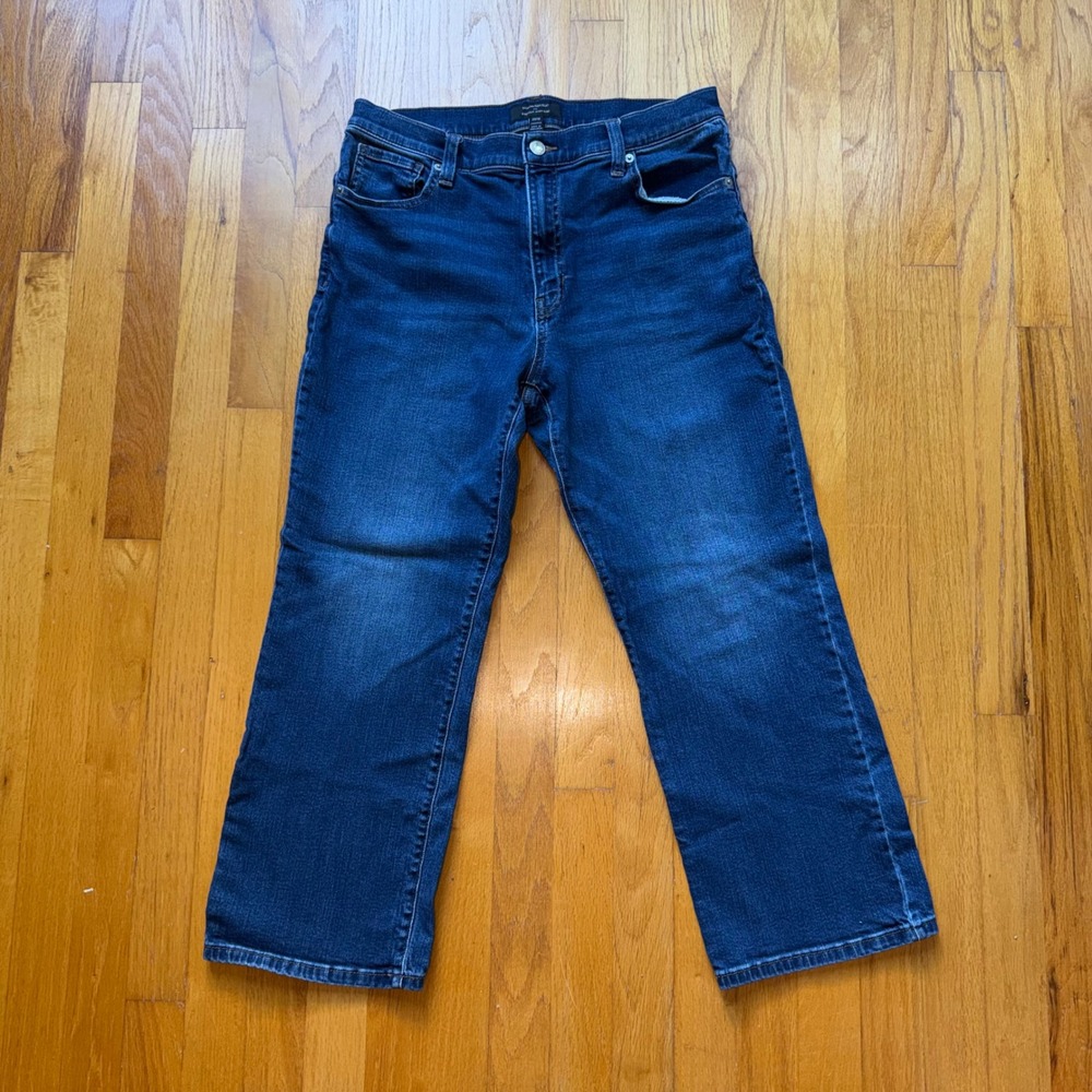 Banana Republic Bootcut High-Rise Cropped Jeans Dark Wash 30/10 Stretch Classic